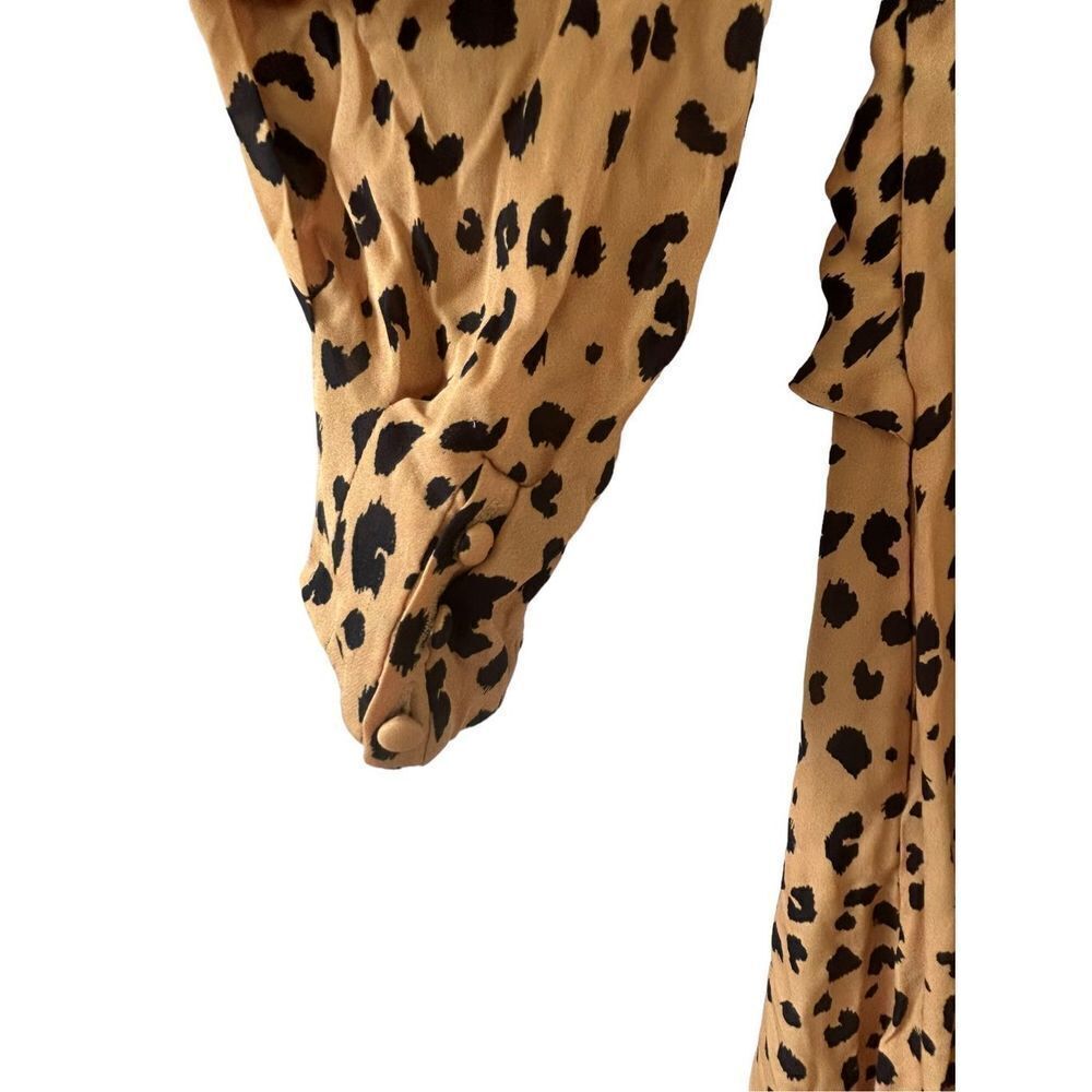 Nicholas Tan Leopard Print V-Neck Tie Front Silk … - image 4